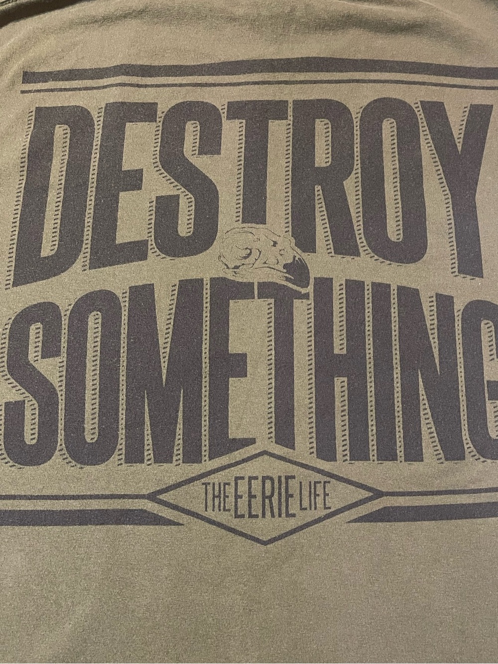 'Destroy Something' Olive Graphic Tee